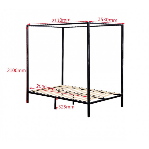 4 Four Poster Queen Bed Frame - Black Image 5