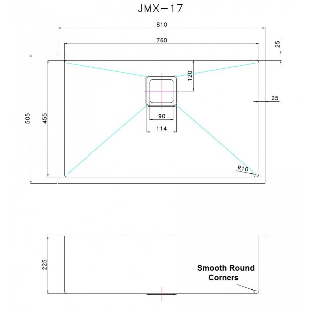 810x505mm Handmade 1.5mm Stainless Steel Kitchen Sink Square Waste Image 7