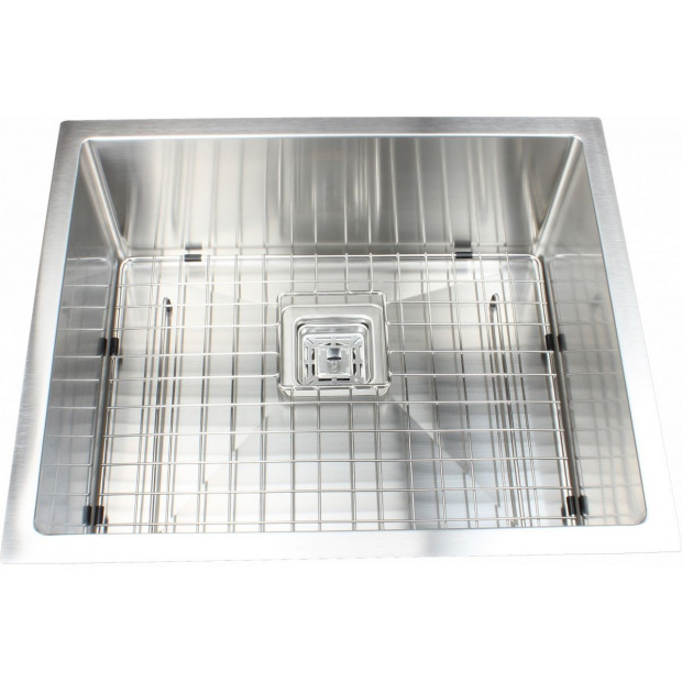 550x455mm Handmade 1.5mm Stainless Steel Kitchen Sink Square Waste Image 6