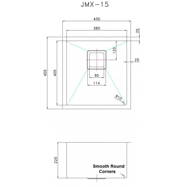 430x455mm Handmade 1.5mm Stainless Steel Kitchen Sink Square Waste Image 8