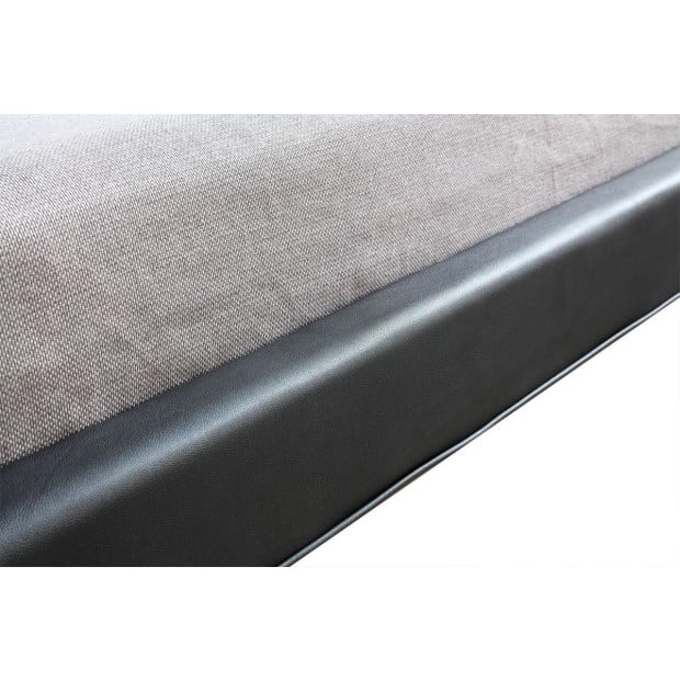 Palermo Double PU Leather Deluxe Bed Frame Black Image 4
