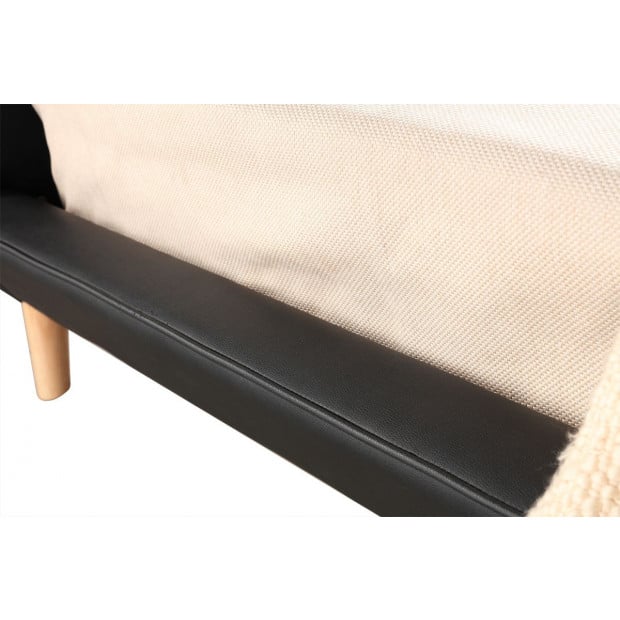 Palermo King PU Faux Leather Deluxe Bed Frame Black Image 3