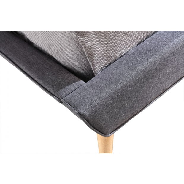 King Linen Fabric Deluxe Bed Frame Grey Image 4