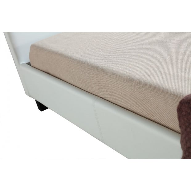 King Single Pu Leather Bed Frame White Image 3