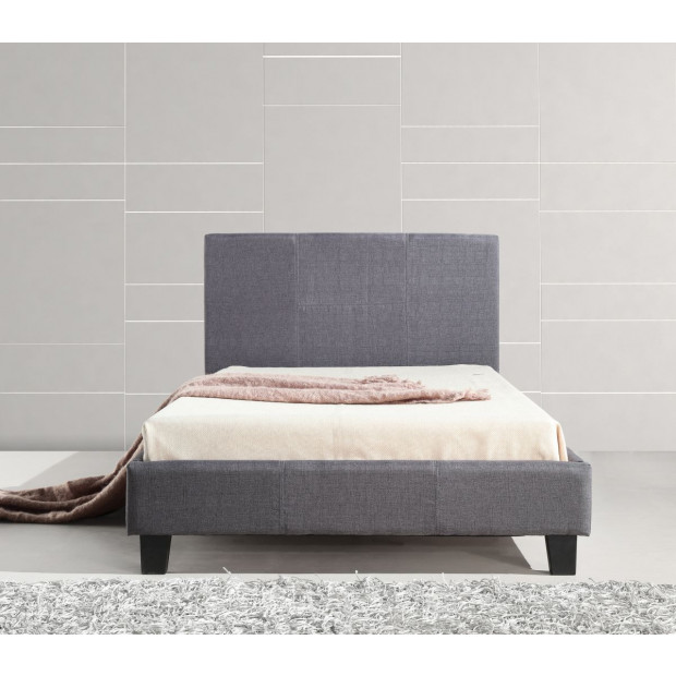King Single Linen Fabric Bed Frame Grey Image 2