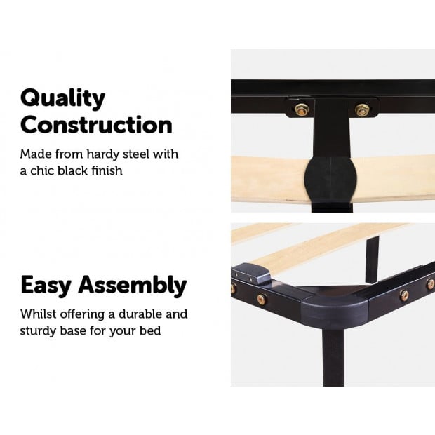 King Single Metal Bed Frame - Bedroom Furniture Image 5