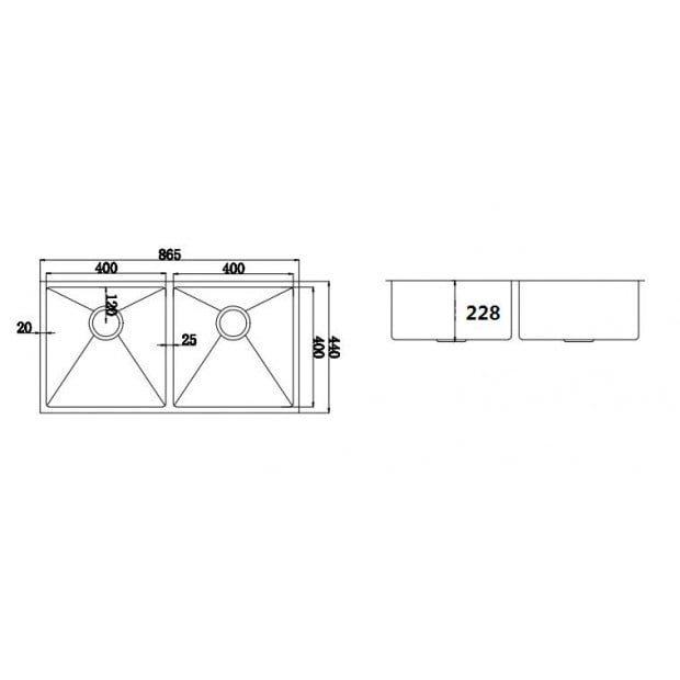 Stainless Steel Sink - 865 x 440 x 228mm Image 8