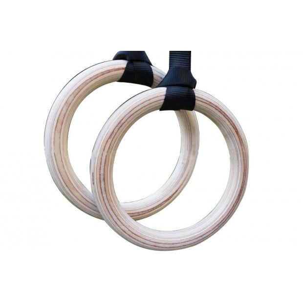 Birch Wood Home Gym Heavy Duty Gymnastic Rings Image 2