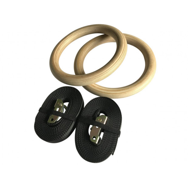 Birch Wood Home Gym Heavy Duty Gymnastic Rings Image 3