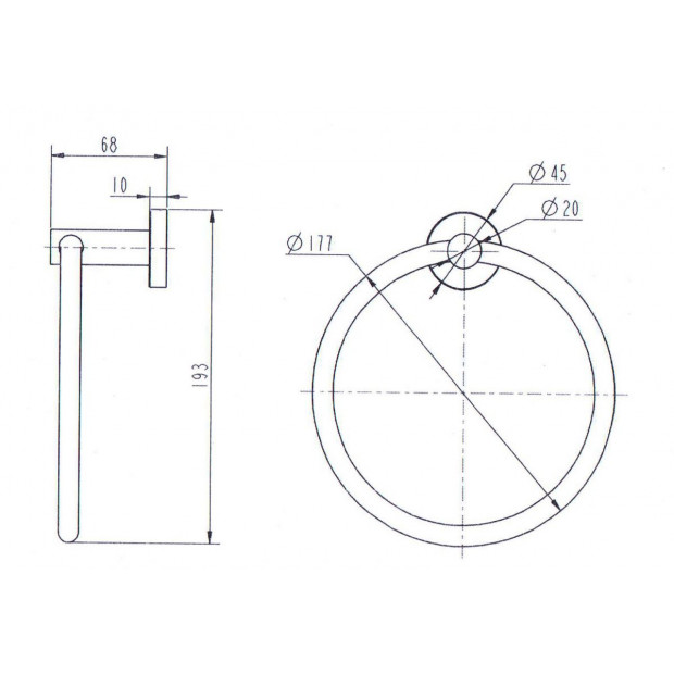 Classic Towel Bar Rail Ring Electroplated Matte Black Finish Image 3