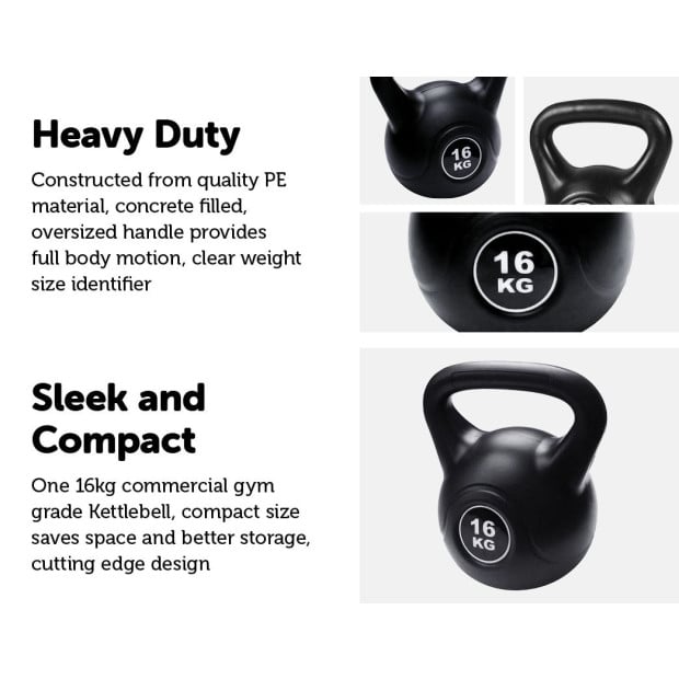 Kettle Bell 16kg Training Weight Fitness Gym Kettlebell Image 2