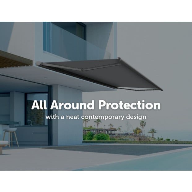 Heavy Duty Full Cassette Motorised Awning Grey - 4.0m X 3.0m Image 3