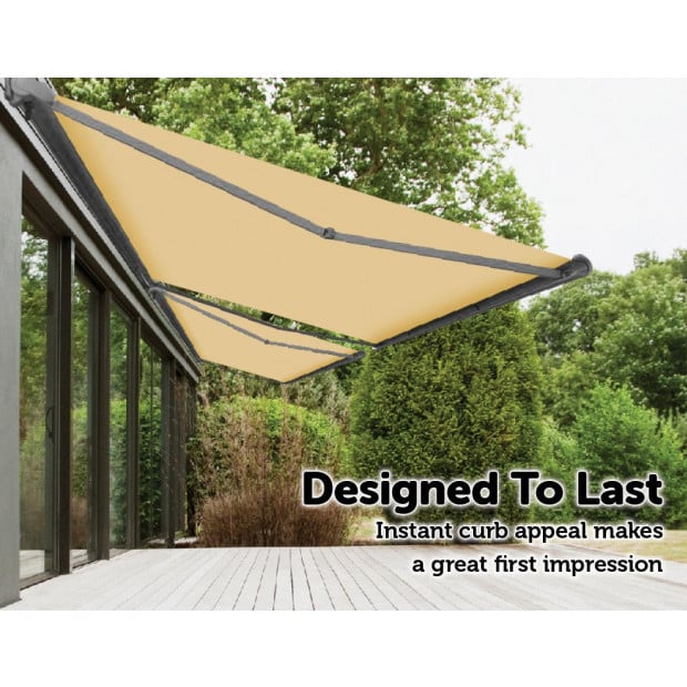 Heavy Duty Full Cassette Motorised Awning Beige - 5.0m X 3.0m Image 2