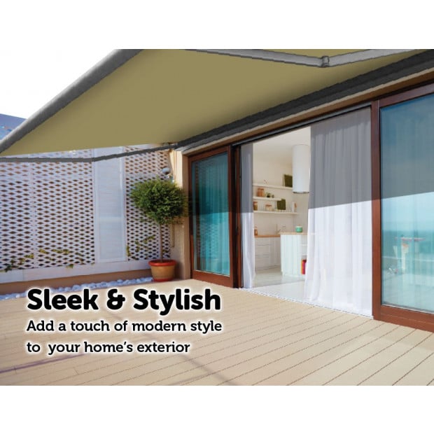 Heavy Duty Full Cassette Motorised Awning Beige - 5.0m X 3.0m Image 3