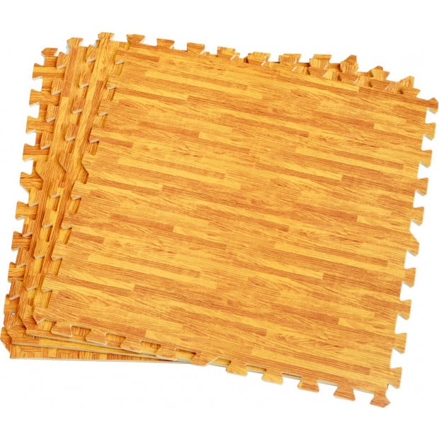 12 Tiles Eva Fitness Home Yoga Gym Interlocking Floor Puzzle Mat Wood Image 6