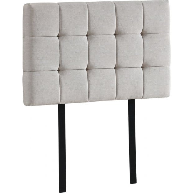 Linen Fabric Single Size Bed Deluxe Headboard Bedhead - Beige Image 5