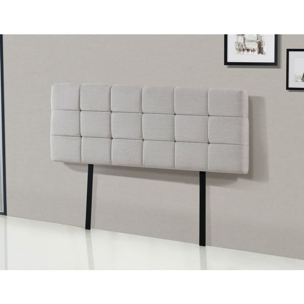 Linen Fabric Queen Bed Deluxe Headboard Bedhead - Beige