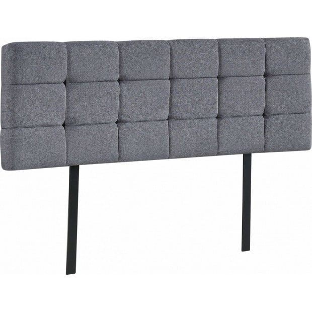 Linen Fabric Headboard Bedhead - Grey - Queen Image 5
