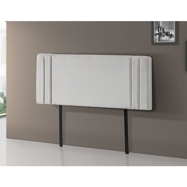 Linen Fabric Double Bed Deluxe Headboard Bedhead Plain - Beige