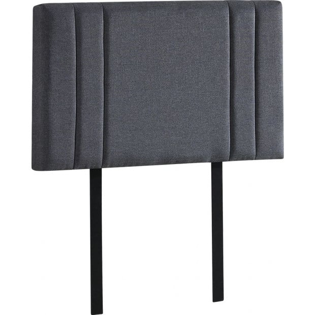 Linen Fabric Single Bed Deluxe Headboard Bedhead Plain - Grey Image 5