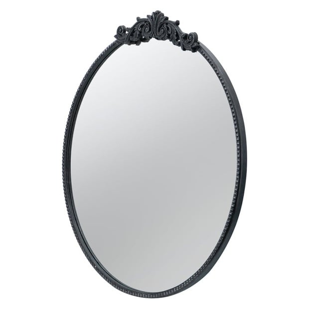 Round Ornate Metallic Wall Mirror Art Decor Image 3