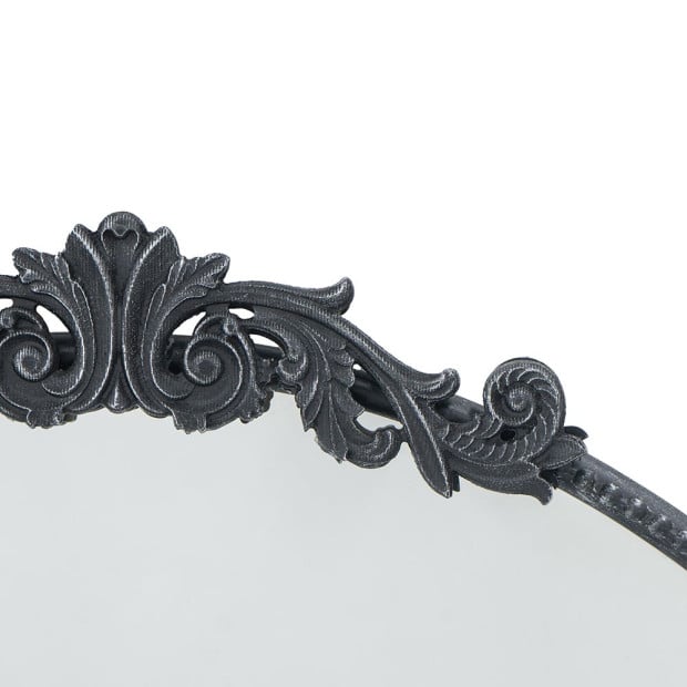 Round Ornate Metallic Wall Mirror Art Decor Image 4