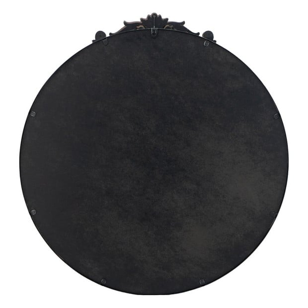 Round Ornate Metallic Wall Mirror Art Decor Image 5