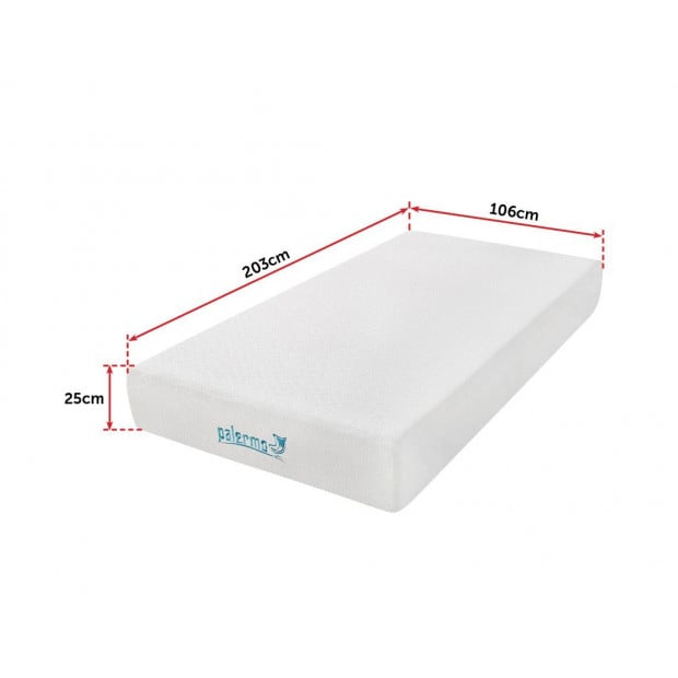 Palermo King Single 25cm Gel Memory Foam Mattress - Dual-layered Image 7
