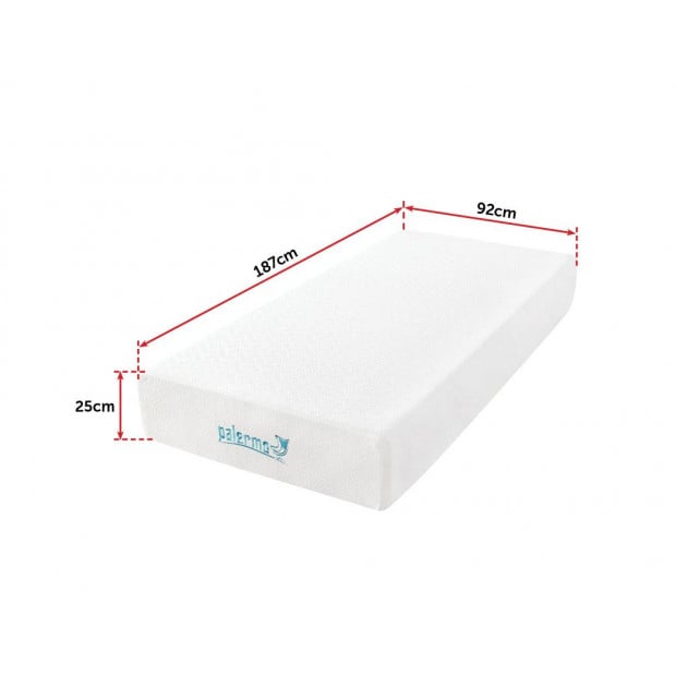 Palermo Single 25cm Gel Memory Foam Mattress - Dual-layered Image 7