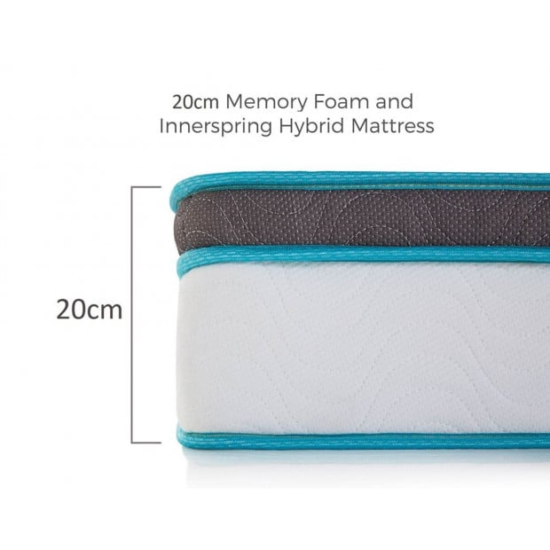 Palermo Single 20cm Memory Foam And Innerspring Hybrid Mattress Image 3