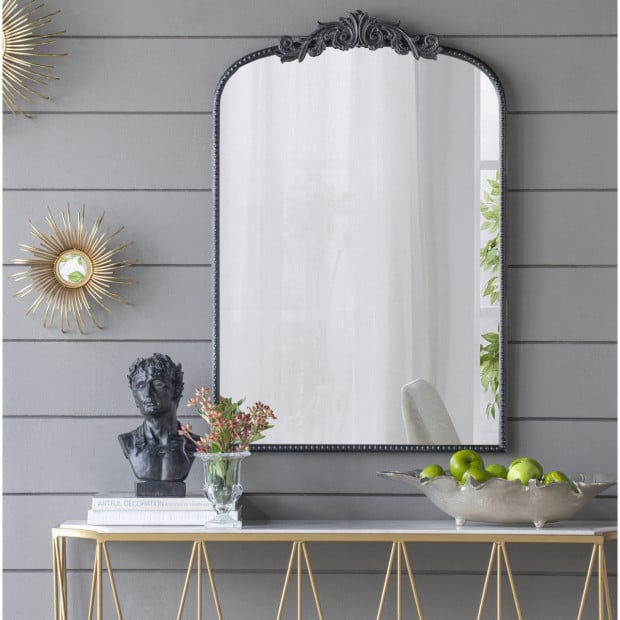 Ornate Metallic Wall Mirror 92x61x4cm Art Decor Makeup Bathroom Image 2