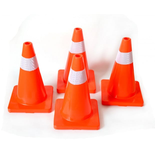 4x 45cm Road Traffic Safety Cones Reflective Overlap Parking Emergency Image 2