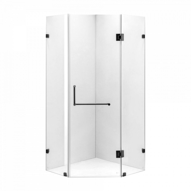 900 X 900mm Frameless 10mm Glass Shower Screen Round Handle Image 3