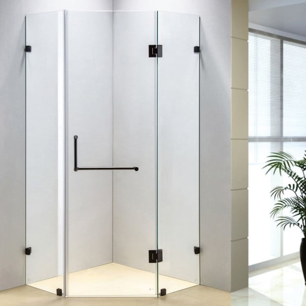 1000 X 1000mm Frameless 10mm Glass Shower Screen Round Handle