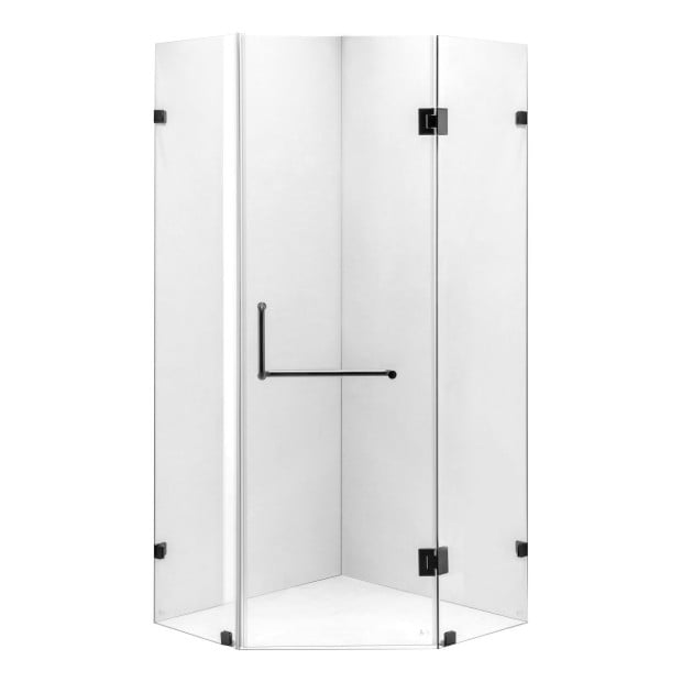 1000 X 1000mm Frameless 10mm Glass Shower Screen Round Handle Image 5
