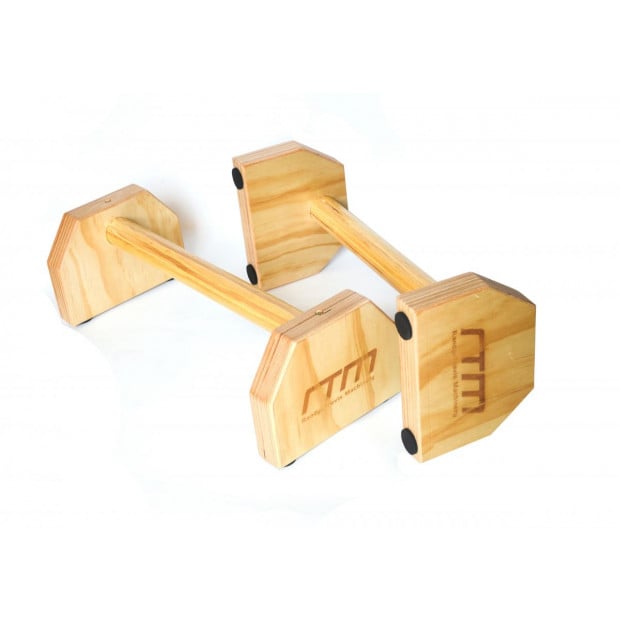 Wooden Parallette Bars Push Up & Dip Workouts Image 2