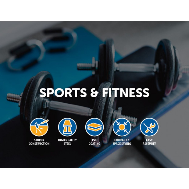 45cm - 1 Pair Dumbbell Bar 25mm Diameter - Pvc Coated Dumbell Handle Image 2