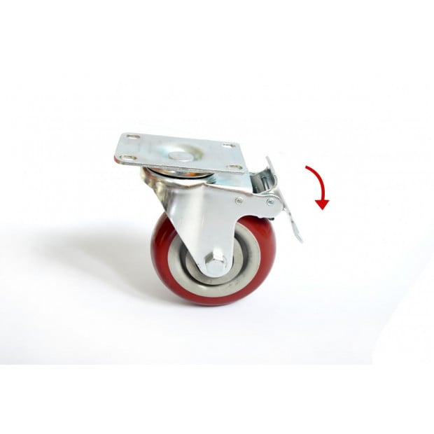 4 X 4 inch Heavy Duty Pu Swivel Castor Wheels With Brake Image 2