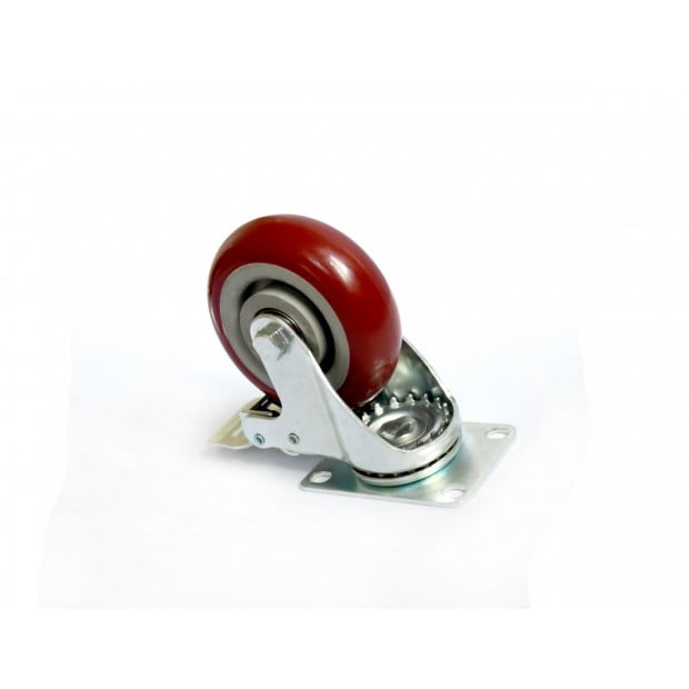 4 X 4 inch Heavy Duty Pu Swivel Castor Wheels With Brake Image 3