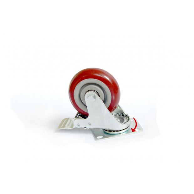 4 X 4 inch Heavy Duty Pu Swivel Castor Wheels With Brake Image 4