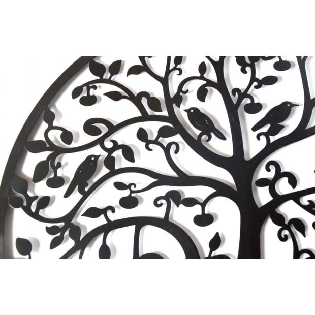 Black Tree Of Life Wall Art Hanging Metal Iron Sculpture Garden 60cm Image 2