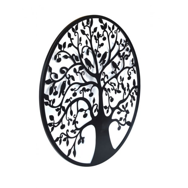 Black Tree Of Life Wall Art Hanging Metal Iron Sculpture Garden 60cm Image 3
