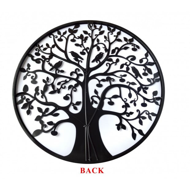 Black Tree Of Life Wall Art Hanging Metal Iron Sculpture Garden 60cm Image 4