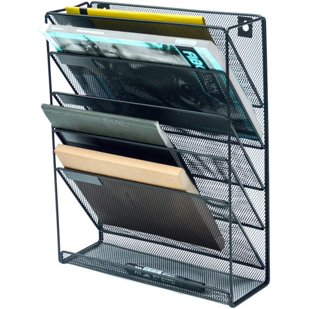 Wall Mount 6 Pocket Hanging File Sorter Folder Holder Rack Storage Image 4