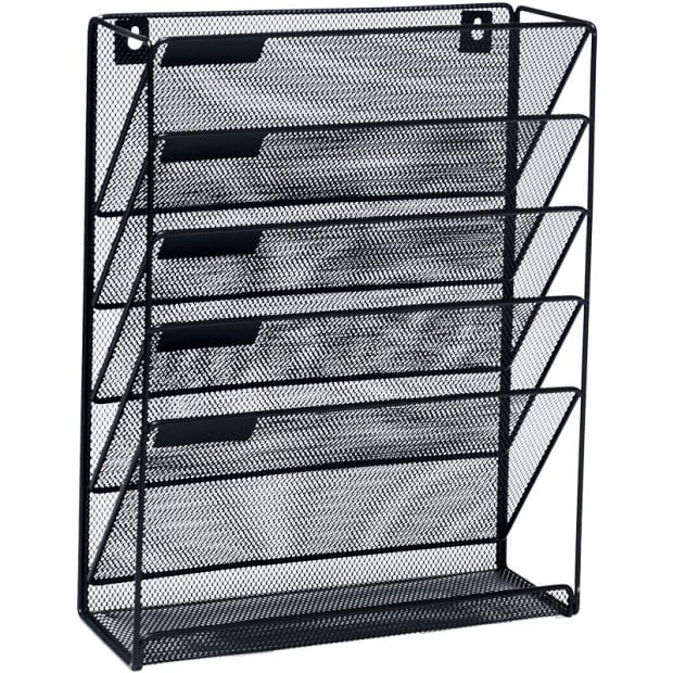 Wall Mount 6 Pocket Hanging File Sorter Folder Holder Rack Storage Image 5