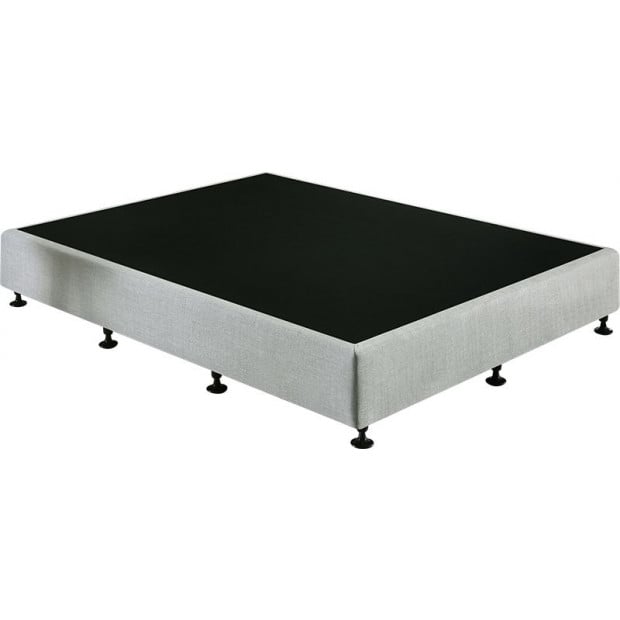 Palermo Queen Ensemble Bed Base Platinum Light Grey Linen Fabric Image 4