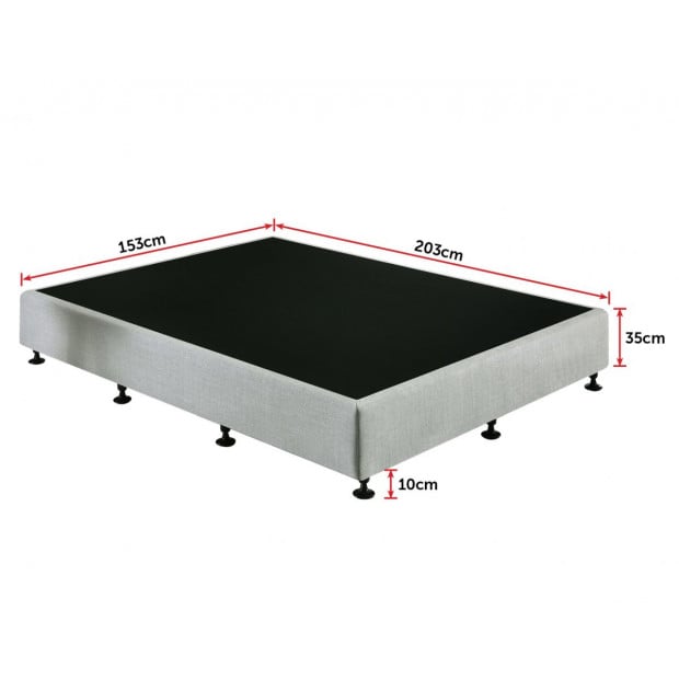 Palermo Queen Ensemble Bed Base Platinum Light Grey Linen Fabric Image 5
