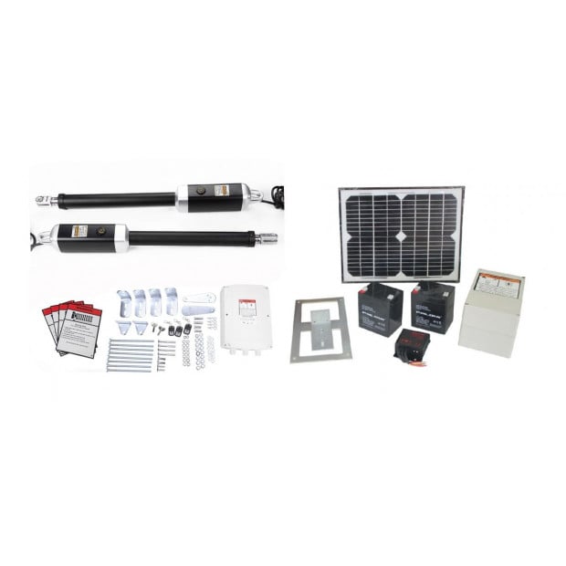 1200kg 10w Solar Double Swing Auto Motor Remote Gate Opener Image 2