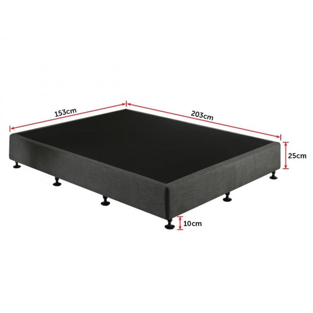 Palermo Queen Ensemble Bed Base Platinum Graphite Linen Fabric Image 5