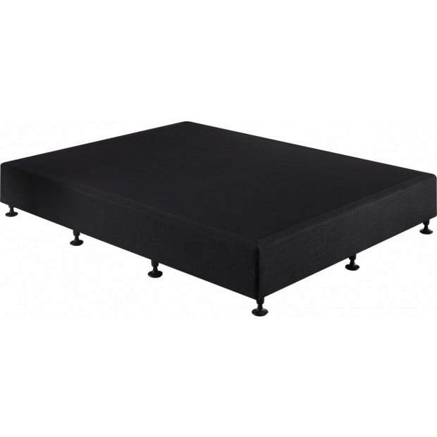 Palermo Queen Ensemble Bed Base Midnight Black Linen Fabric Image 4